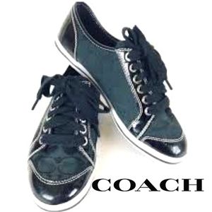 COACH Signature Logo Jacquard Sneakers EUC
